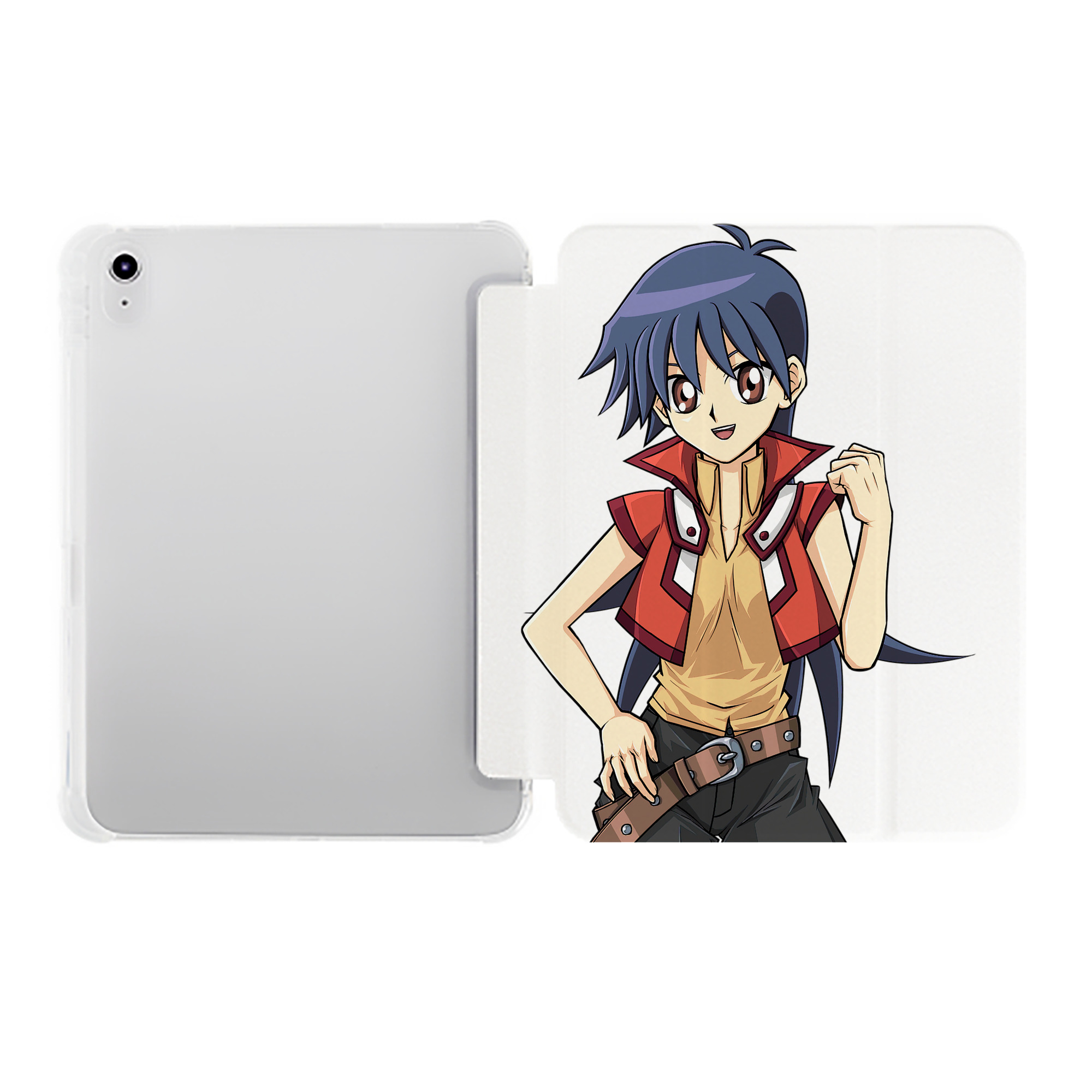 （画像用） 遊☆戯☆王 Yu-Gi-Oh! IPad ケース ペン収納付き 三つ折りスタンド PUレザー×シリコン 対応機種9.5/10.5/10.9インチ